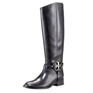 TORY BURCH Aaden Black Leather Riding Boot Size 5M